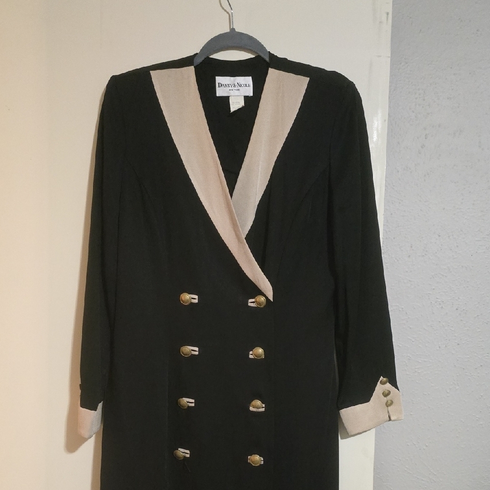 Black and Cream Women's Vintage Dress